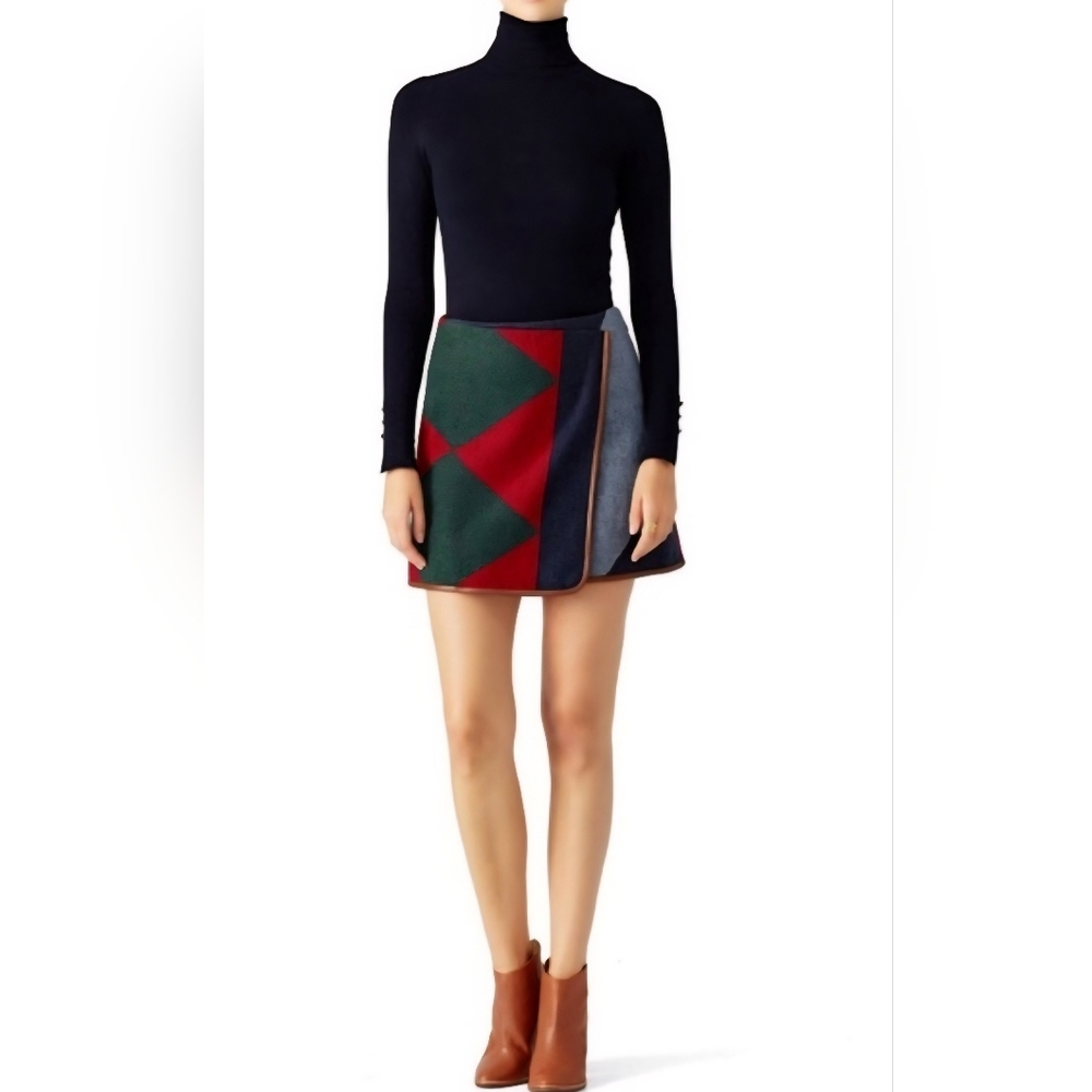 New Tory Burch Cheval Patchwork Mini Skirt | Size 2